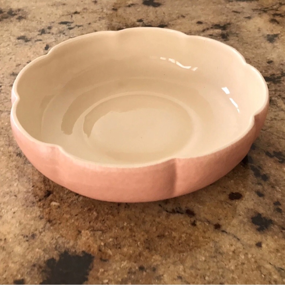 Pink Ceramic MCM Serving Bowl Planter Table Decor